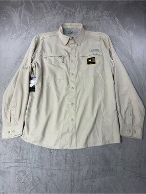 Realtree Men's Long-Sleeve Tan Button-Front Outdoor Shirt